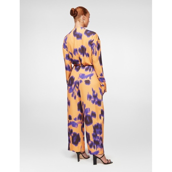 Bold Orange Purple Print Dress 90s Vibe Statement - Size S - Picture 12 of 12